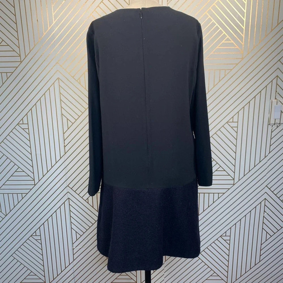 COS Black Wool Contrast Hem Long Sleeve Dress - Picture 7 of 11